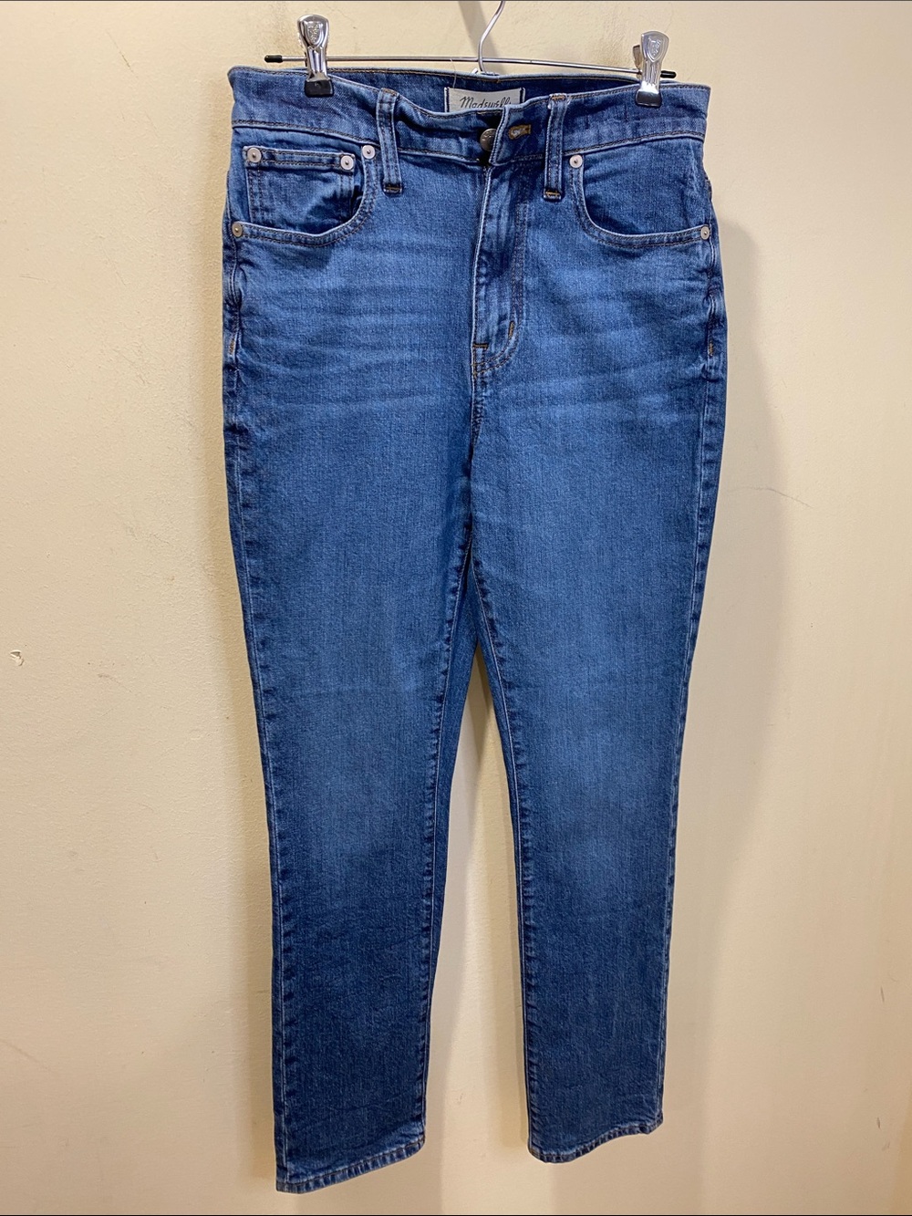 Madewell High-Rise Slim Boy  Jeans in Medium Blue Sz 26